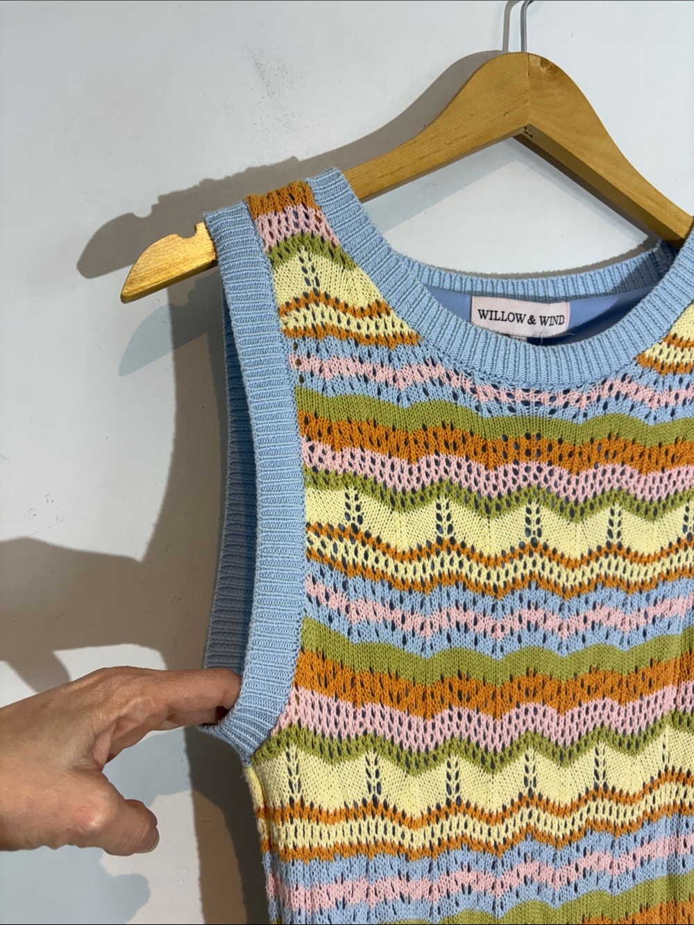Willow & Wind Rainbow Chevron Crochet Knit Midi Dress NWT medium - Picture 8 of 12